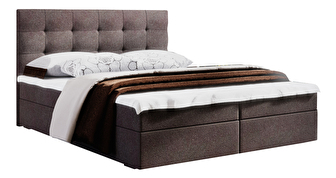Bračni krevet  Boxspring 140 cm Fade 2 (tamnosmeđa) (s madracem i prostorom za odlaganje)