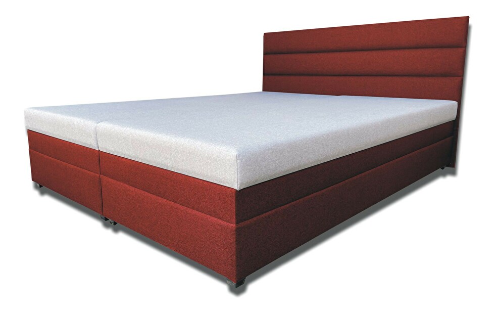 Bračni krevet 180 cm Rebeka (s pjenastim madracima) (bordo-crvena)