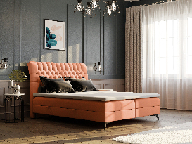 Bračni krevet Boxspring 180 cm Molera (narančasta) (s prostorom za odlaganje)