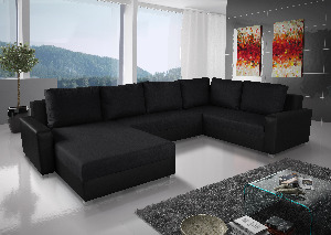 Kutna sofa u obliku slova U Banno (crna) (D) *rasprodaja