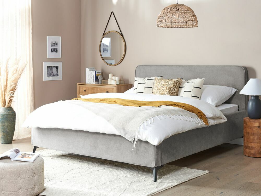 Bračni krevet 180 cm Vardiel (siva) (s podnicom)
