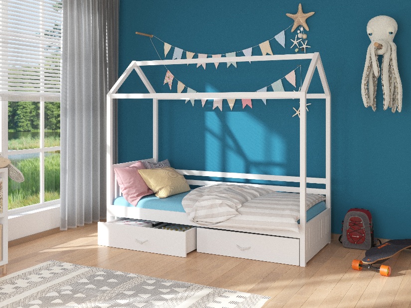 Dječji krevet 180x80 cm Rosie I (s podnicom i madracem) (bijela)