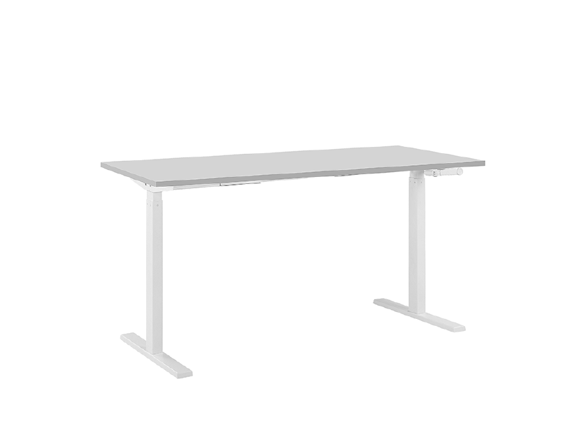 Pisaći stol DESIRA II (130x72 cm) (siva + bijela) (ručno podesiv)
