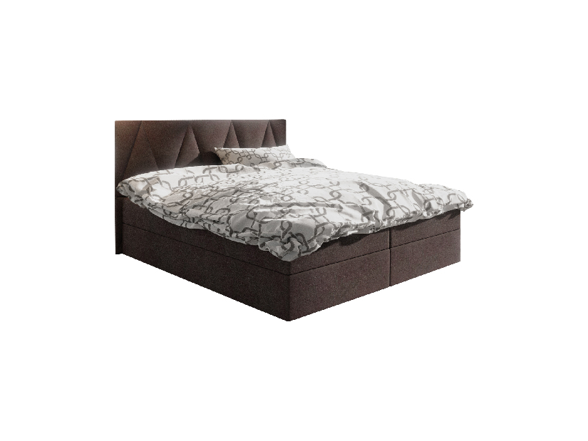 Bračni krevet Boxspring 160 cm Fade 3 Comfort (tamnosmeđa) (s madracem i prostorom za odlaganje)