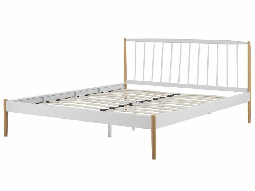 Bračni krevet 180 cm MARES (bijela) (s podnicom)