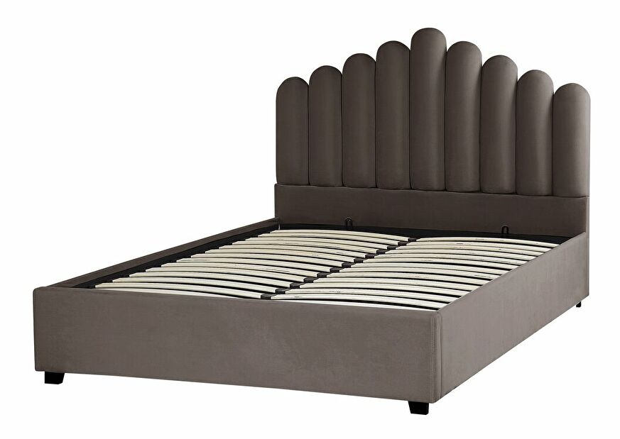 Bračni krevet 160 cm Valhala (bež) (s podnicom i prostorom za odlaganje)
