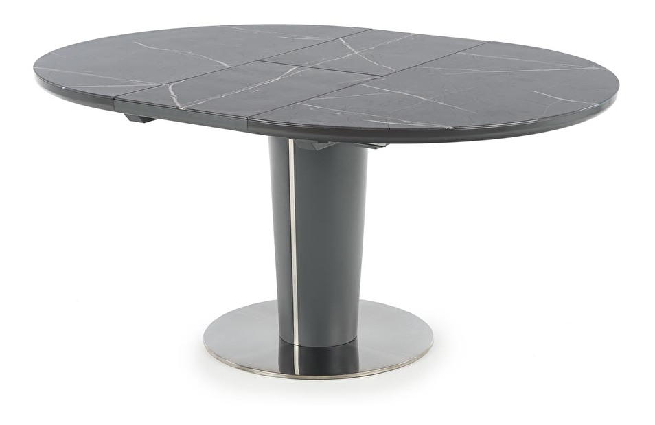 Blagovaonski stol Roder (sivi mramor + tamno siva) (za 4 do 6 osoba)