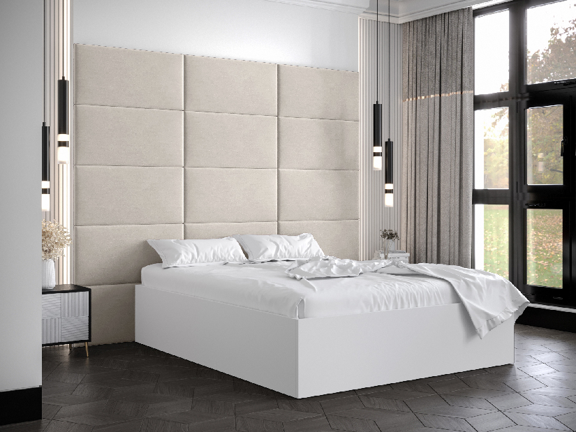 Bračni krevet s tapeciranim uzglavljem 160 cm Brittany 1 (bijela mat + metvica) (s podnicom)