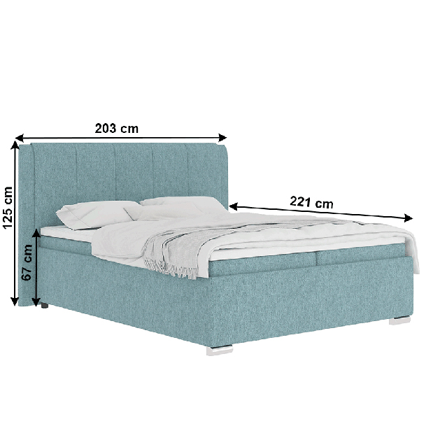 Bračni krevet Boxspring 180 cm Larienna (mentol) (s madracem i prostorom za odlaganje)
