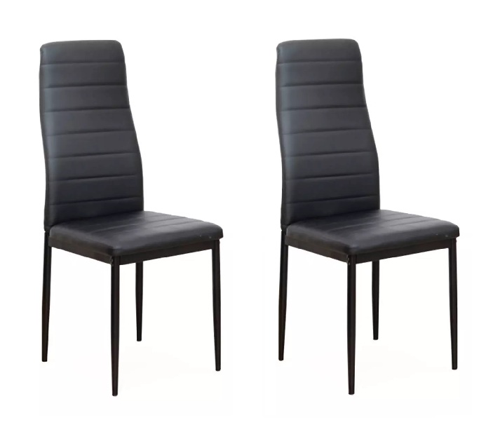Blagovaonska stolica (2 kom.) Collort nova (crna ekokoža) *rasprodaja 