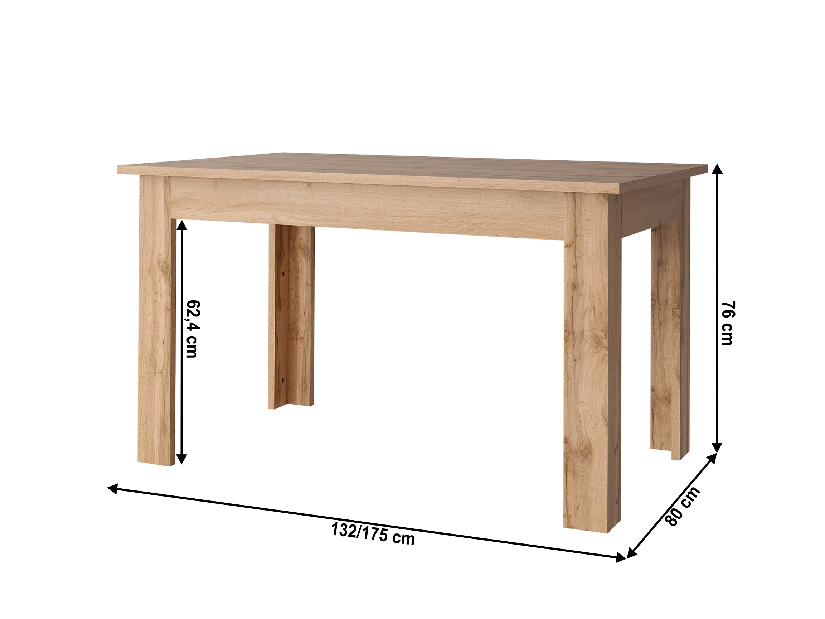 Blagovaonski stol (za 6 do 8 osoba) Mateo (hrast wotan)