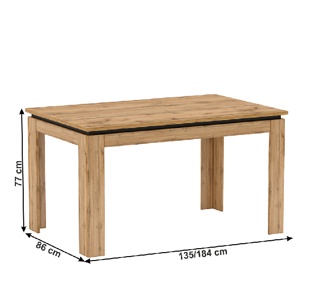 Blagovaonski stol Toriana S (za 4 do 8 osoba) (hrast wotan) *rasprodaja