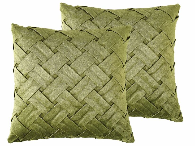 Set ukrasnih jastuka (2 kom.) 45 x 45 cm Narcis (zelena)