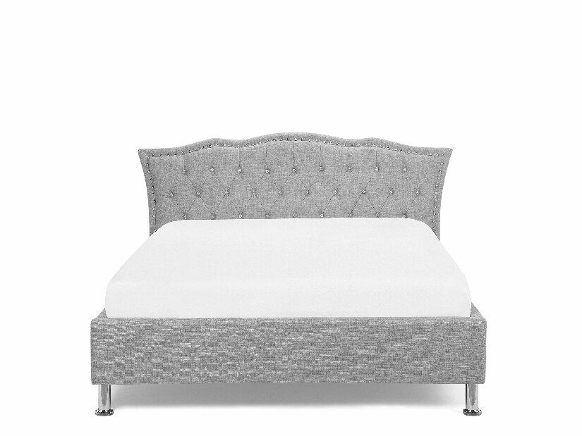 Bračni krevet 140 cm MATH (s podnicom i prostorom za odlaganje) (siva)
