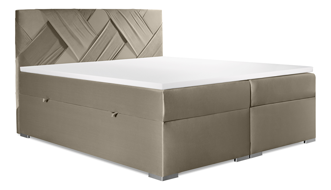 Bračni krevet Boxspring 160 cm Melo (zlatna) (s prostorom za odlaganje)