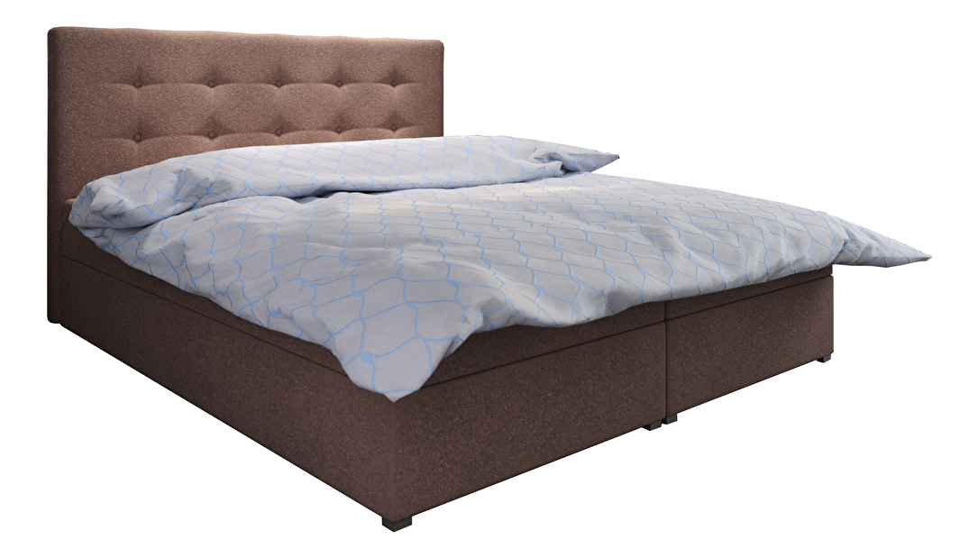 Bračni krevet Boxspring 160 cm Fade 1 Comfort (tamnosmeđa) (s madracem i prostorom za odlaganje)