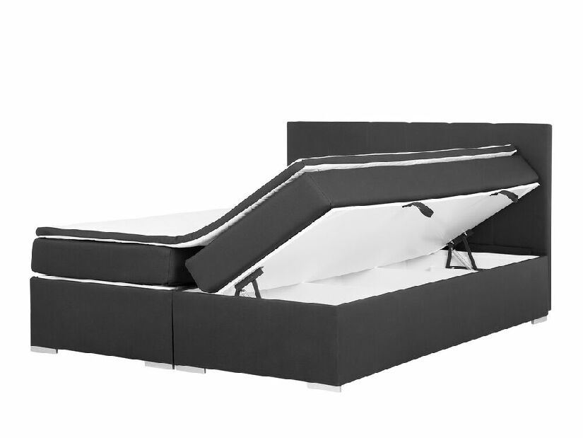 Bračni krevet Boxspring 180 cm LORRO (s madracima) (crna)