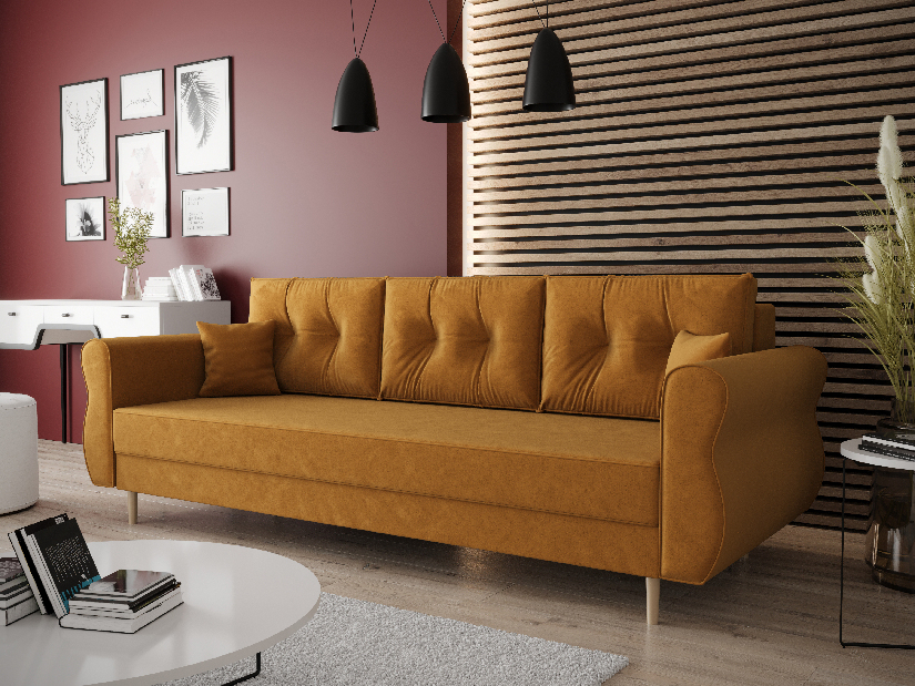 Sofa na razvlačenje Avery (boja senfa)