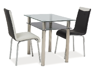 Blagovaonski stol Malik (staklo + krom) (za 4 osobe)