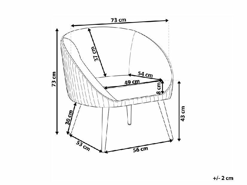 Fotelja TOMSO (baršun) (siva)