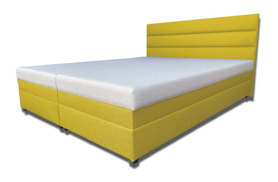 Bračni krevet 180 cm Rebeka (s pjenastim madracima) (boja senfa)