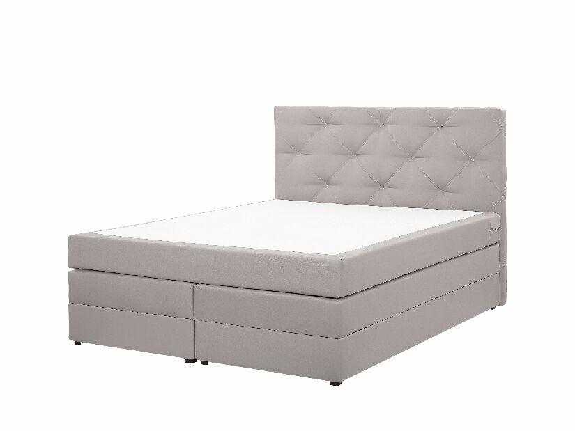 Kontinentalni krevet 160 cm MILADY (siva) (s madracem i prostorom za odlaganje)
