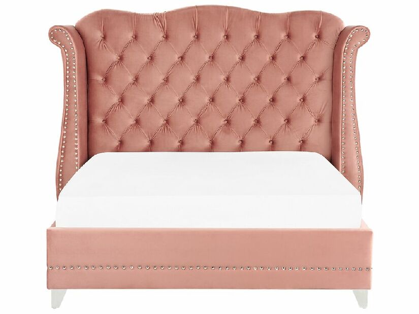 Bračni krevet 160 cm Aidan (ružičasta) (s podnicom)