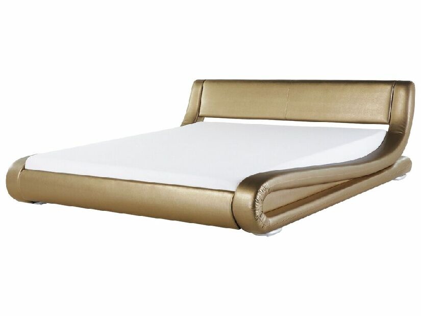 Bračni vodeni krevet 180 cm Anais (zlatna) (s podnicom i madracem)