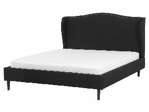 Bračni krevet 160 cm COLLETTE (s podnicom) (crna)