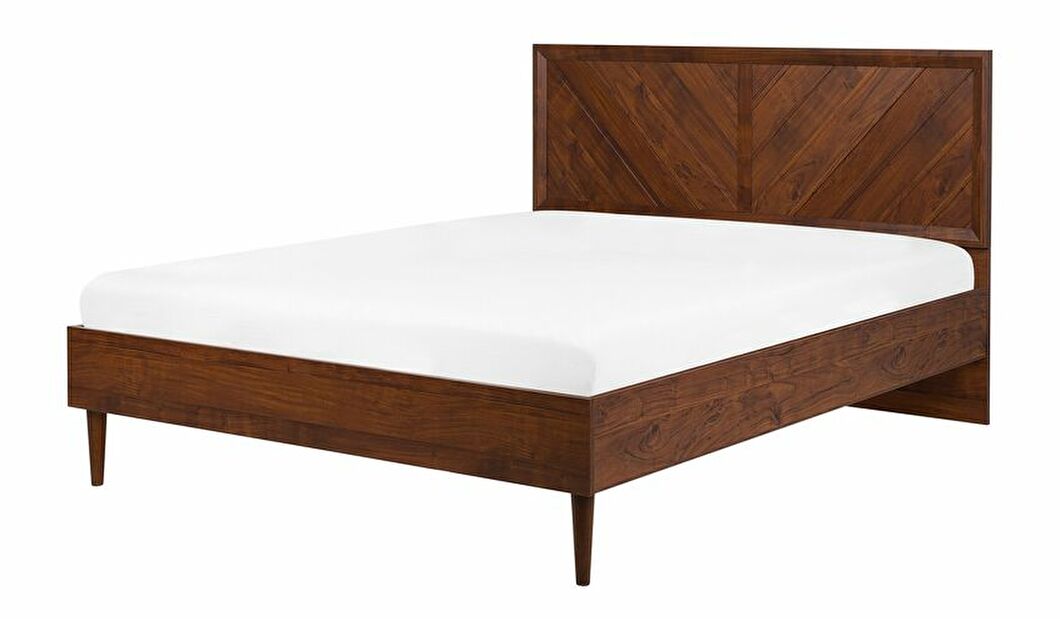 Bračni krevet 160 cm MILLET (s podnicom) (tamno drvo)