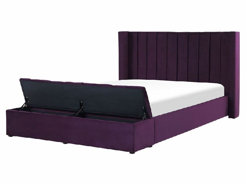 Bračni krevet 160 cm NAIROBI (ljubičasta) (s podnicom i prostorom za odlaganje)