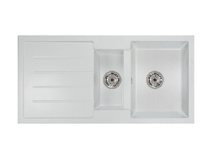 Kuhinjski sudoper Yuxur (bijela) (sa 3 otvora za baterije) (L)