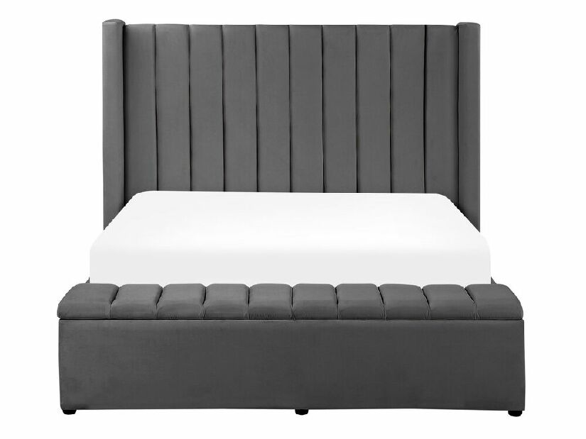 Bračni krevet 140 cm NAIROBI (tekstil) (siva) (s podnicom)