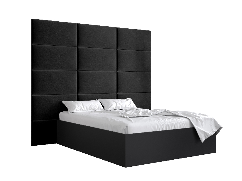 Bračni krevet s tapeciranim uzglavljem 160 cm Brittany 1 (crna mat + crna) (s podnicom)
