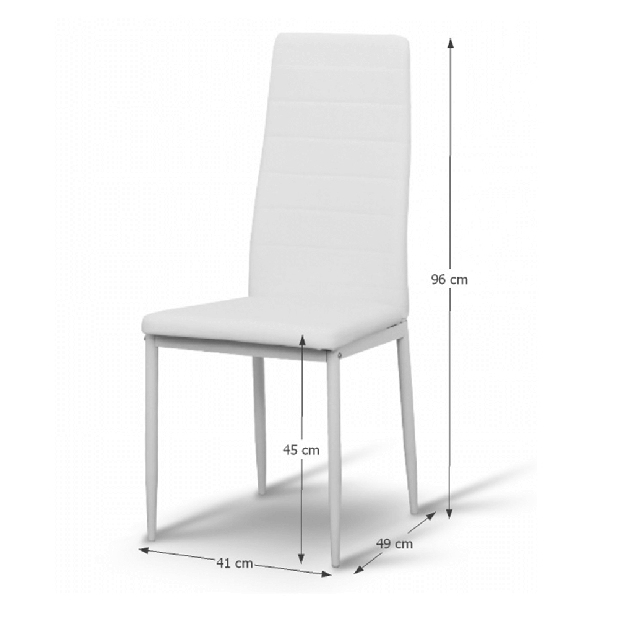 Blagovaonska stolica (4 kom.) Collort nova (bijela ekokoža) *trgovina
