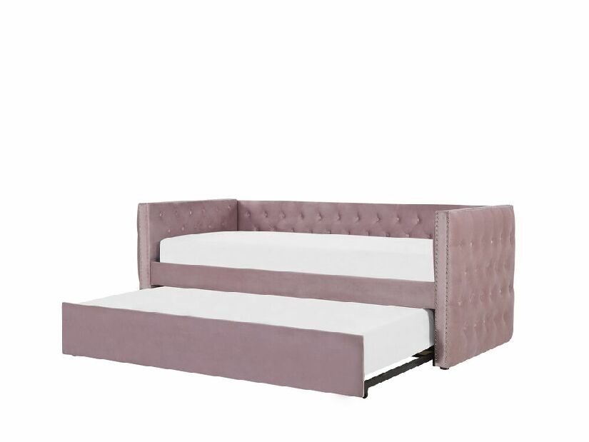 Krevet na razvlačenje 90 cm GENSA (ružičasta) (s podnicom)
