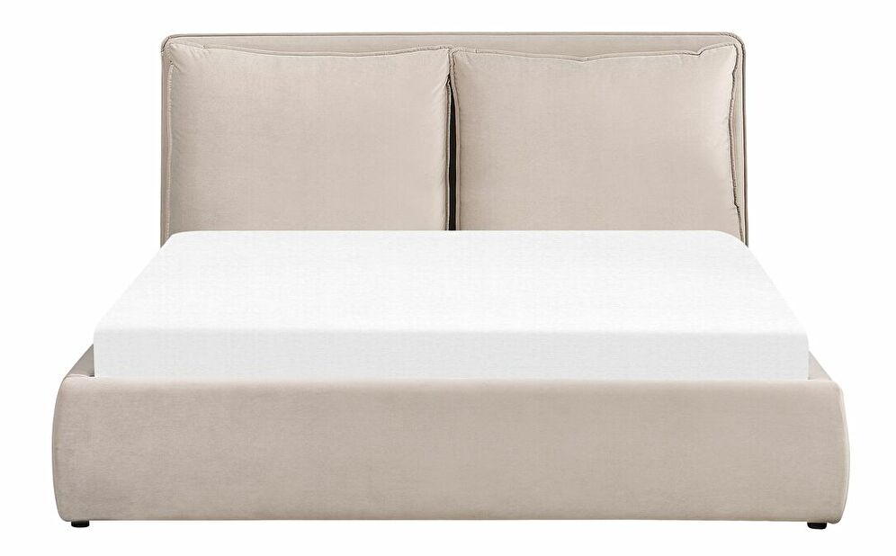 Bračni krevet 160 cm Berit (bež) (s podnicom) (s prostorom za odlaganje)