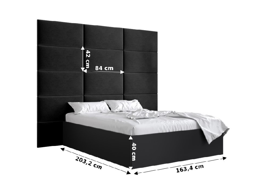 Bračni krevet s tapeciranim uzglavljem 160 cm Brittany 1 (bijela mat + siva) (s podnicom)