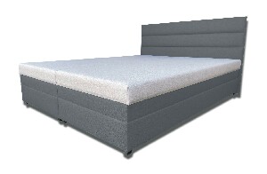 Bračni krevet 180 cm Rebeka (s opružnim madracima) (tamno siva)