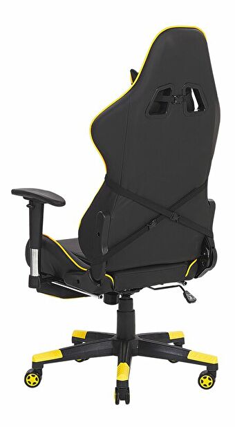 Uredska stolica VITTORE (sintetička koža) (crna + žuta)