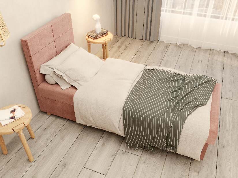 Jednostruki krevet 80 cm Picasso I (ružičasta) (s prostorom za odlaganje i madracem) 