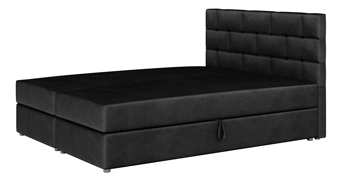 Bračni krevet Boxspring 180x200 cm Waller (s podnicom i madracem) (crna)