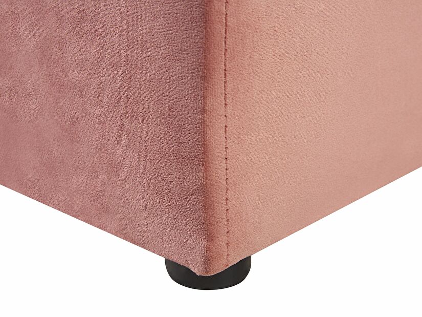Bračni krevet 160 cm NAIROBI (tekstil) (ružičasta) (s podnicom)