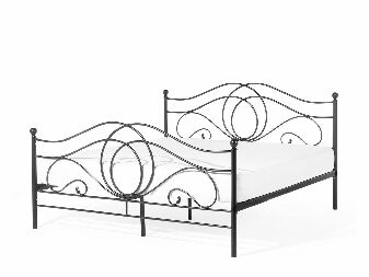 Bračni krevet 180 cm LAURA (s podnicom) (crna)