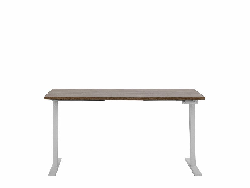 Pisaći stol UPPER II (130 x 72 cm) (MDF) (tamno drvo + crna) (ručno podesiv)