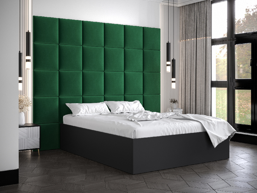 Bračni krevet s tapeciranim uzglavljem 160 cm Brittany 3 (crna mat + zelena) (s podnicom)