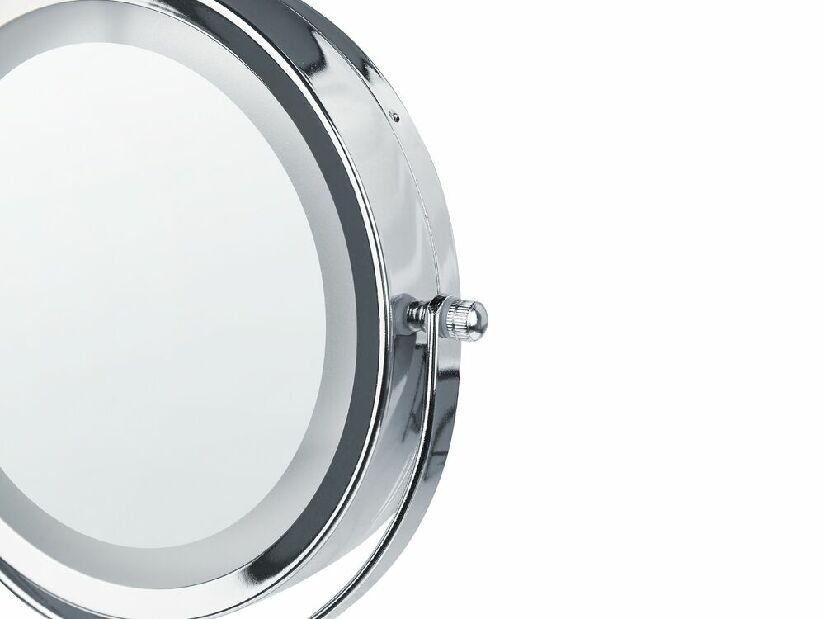 Kozmetičko ogledalo Shevaun (srebrna + bijela) (s LED rasvjetom)