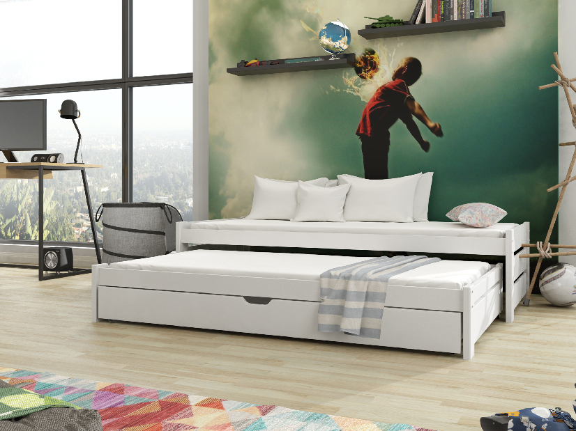 Dječji krevet 90 x 200 cm ANISSA (s podnicom i prostorom za odlaganje) (bijela) *rasprodaja