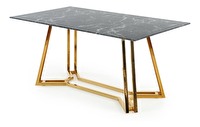 Blagovaonski stol Kamoni (crni mramor + zlatna) (za 6 osoba)