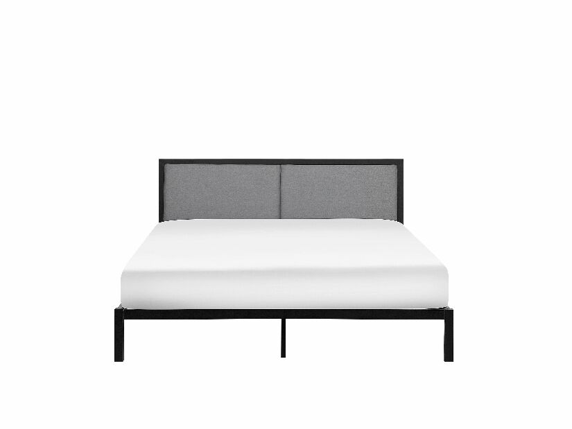 Bračni krevet 160 cm CAMAR (kov) (crna) (s LED rasvjetom) (s podnicom)